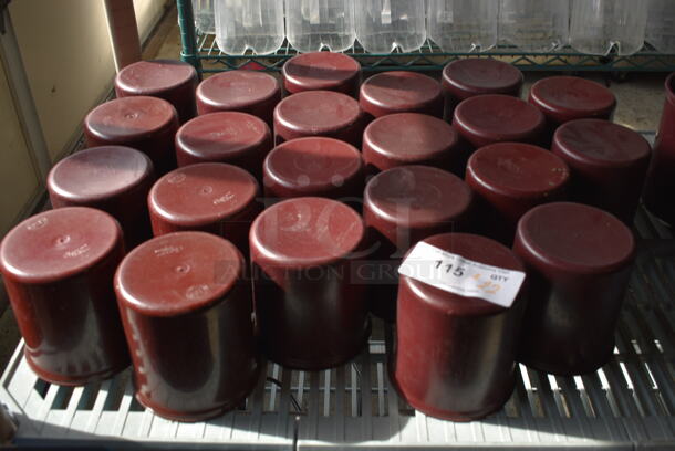 ALL ONE MONEY! Lot of 22 Maroon Poly Bins! 5x5x5