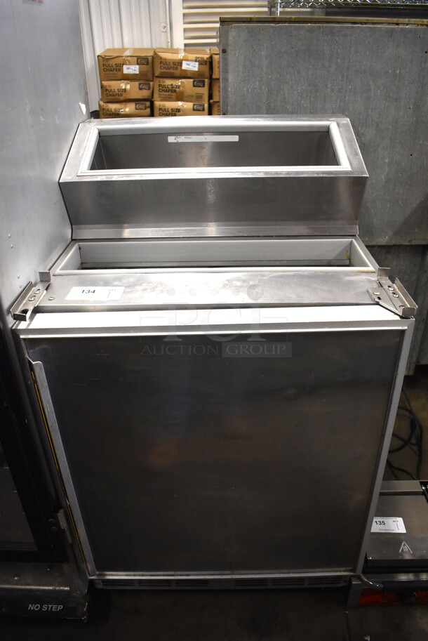Silver King SKF2A Stainless Steel Commercial Prep Table on Commercial Casters. 115 Volts, 1 Phase. 27x27.5x47. Cannot Test - Unit Needs New Power Cord