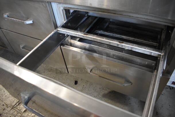 Randell Stainless Steel Commercial Sandwich Salad Prep Table Bain Marie w/ 4 Drawers on Commercial Casters. 72x34x48. Tested and Working! - Image 5 of 6