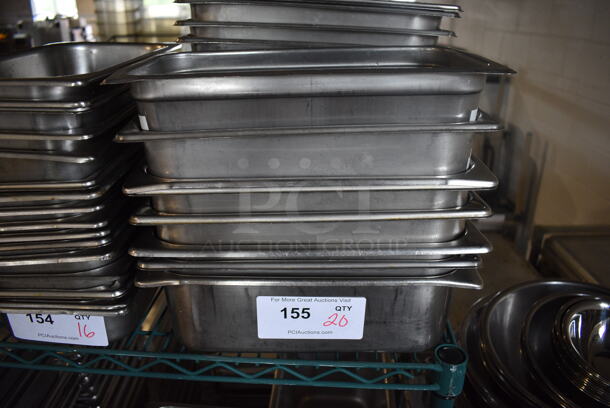 20 Stainless Steel 1/3 Size Drop In Bins. 1/3x4. 20 Times Your Bid!