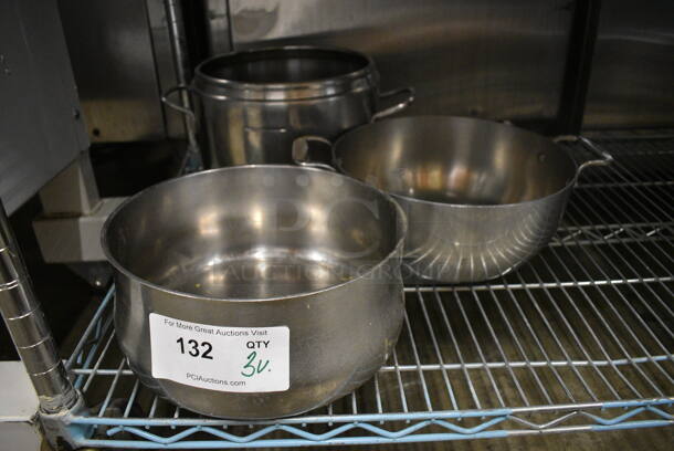 3 Various Metal Stock Pots. Includes 14.5x10.5x5. 3 Times Your Bid!