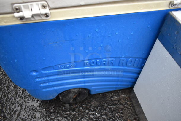 Igloo Blue and White Poly Portable Cooler.  - Image 2 of 4