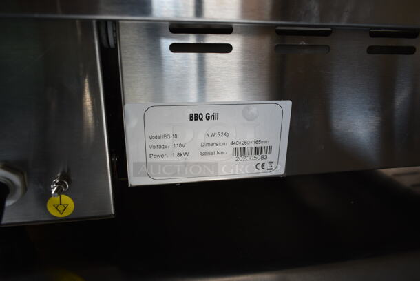 BRAND NEW SCRATCH AND DENT! 2023 Hoocoo IBG-18 Stainless Steel Commercial Countertop Electric Powered Barbecue BBQ Grill. 110 Volts, 1 Phase. Tested and Working! - Image 7 of 7