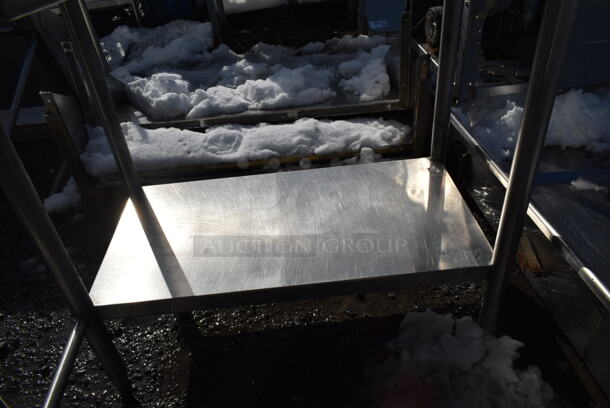Stainless Steel Commercial L Shaped Table w/ Back Splash. - Image 3 of 4