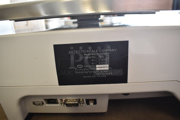 BRAND NEW IN BOX! Detecto Model DL1030P Stainless Steel Commercial Countertop 30 Pound Capacity Food Portioning Scale. 13.5x17.5x18.5. Tested and Working! - Image 5 of 5
