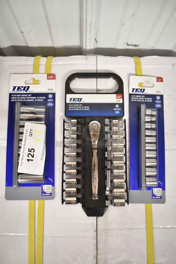 3 BRAND NEW! TEQ Socket Sets. 3 Times Your Bid! - Image 1 of 10