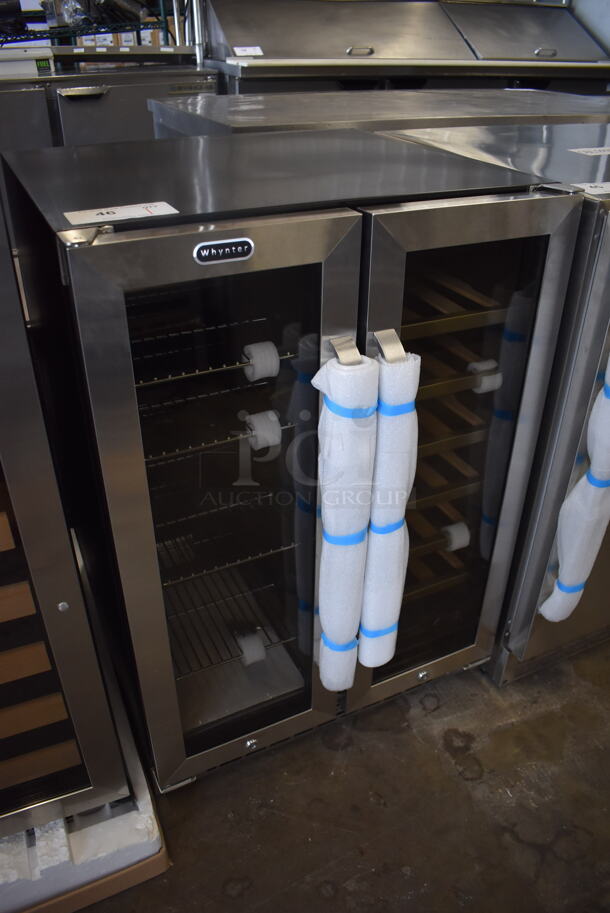 BRAND NEW! Whynter BWB-2060FDS Metal 2 Door Dual Zone Wine Chiller and Beverage Cooler Merchandiser. 24x23x34. Tested and Working! - Image 2 of 7