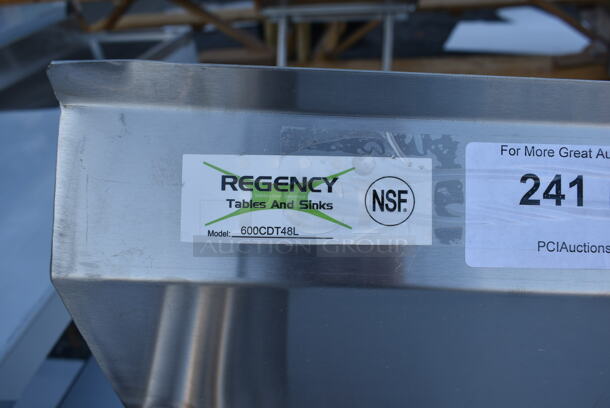 BRAND NEW SCRATCH AND DENT! Regency 600CDT48L Stainless Steel Left Side Clean Side Dishwasher Table. - Image 4 of 4