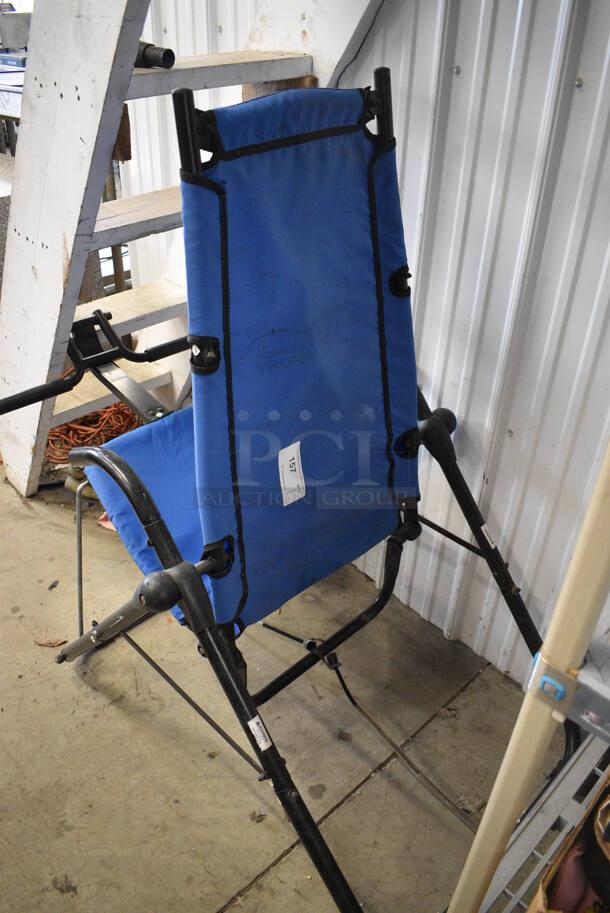 AB Lounge Sport Blue Ab Crunch Machine on Black Metal Frame. 29x47x30 - Image 3 of 4