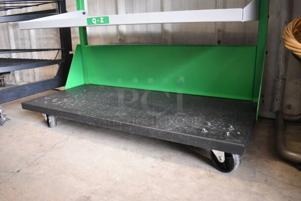 Gray, Black and Green Metal Rack on Casters. 30x18x67 - Image 3 of 3