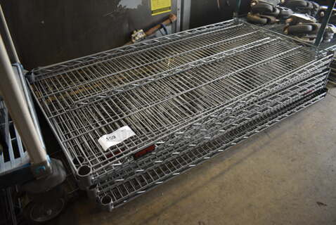 ALL ONE MONEY! Lot of 7 Gray Finish Metro Style Shelves! 48x24x1.5