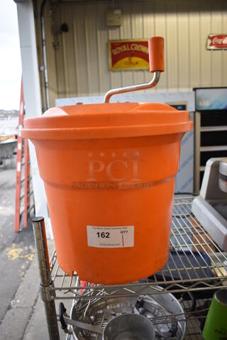 Poly Orange Lettuce Spinner Salad Spinner. 16x16x21