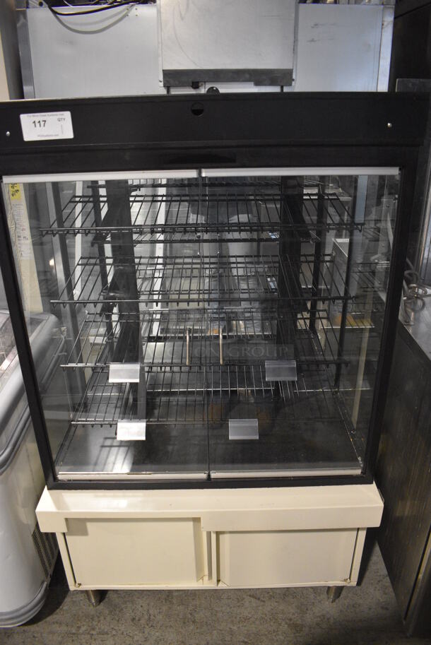 Metal Floor Style Dry Bakery Display Case Merchandiser w/ 2 Doors. 44x21x61