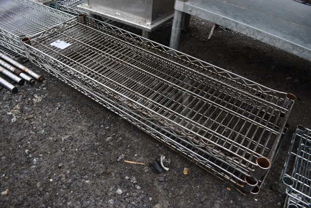 ALL ONE MONEY! Lot of 4 Chrome Finish Finish Shelves! 42x14x1.5 - Image 2 of 2