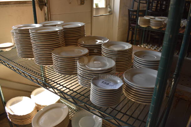 ALL ONE MONEY! Tier Lot of Approximately 150 Various Ceramic Plates. includes 7x7x1