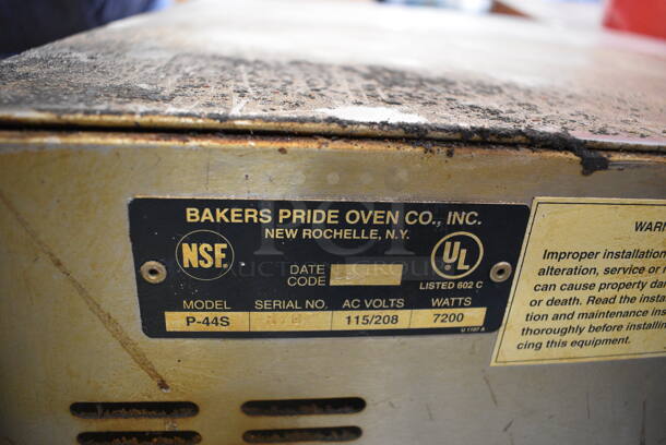 Baker's Pride Model P-44S Stainless Steel Commercial Electric Powered Double Deck Pizza Oven w/ 2 Cooking Stones and 2 Broken Cooking Stones on Commercial Casters. 115/208 Volts. 26.5x29x35 - Image 9 of 10