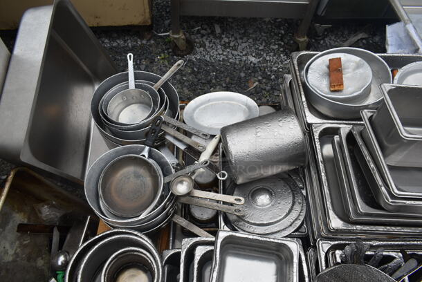 ALL ONE MONEY! PALLET LOT of Various Items Including Stainless Steel Items Drop In Bins and Metal Sauce Pans - Image 3 of 7