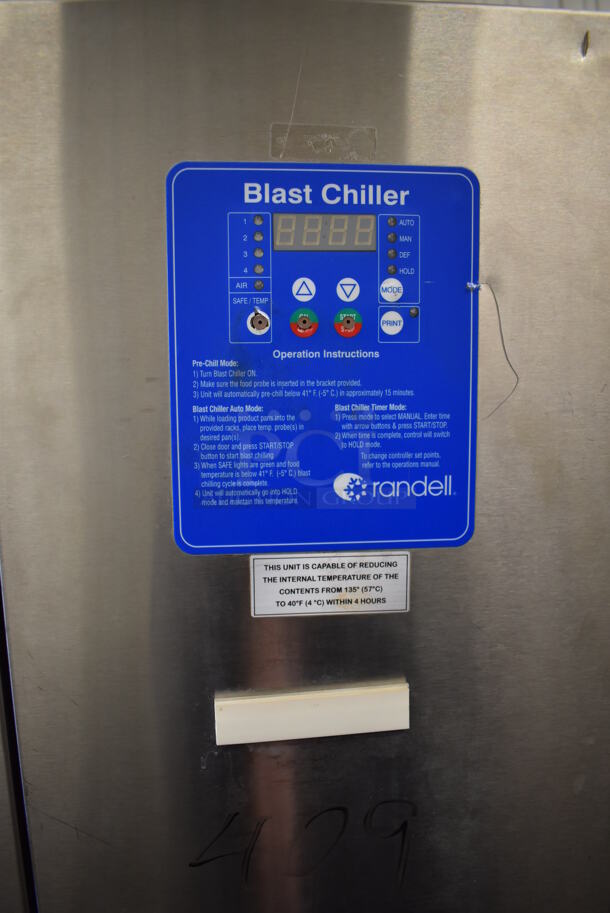 2015 Randell BC-18 Stainless Steel Commercial Floor Style Blast Chiller. 115/230 Volts, 1 Phase. 40x36x71 - Image 3 of 7