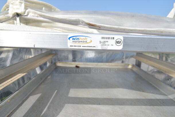 Metal Commercial Pan Transport Rack on Commercial Casters w/ Metal Baking Pans and Clear Cover.  - Image 8 of 8