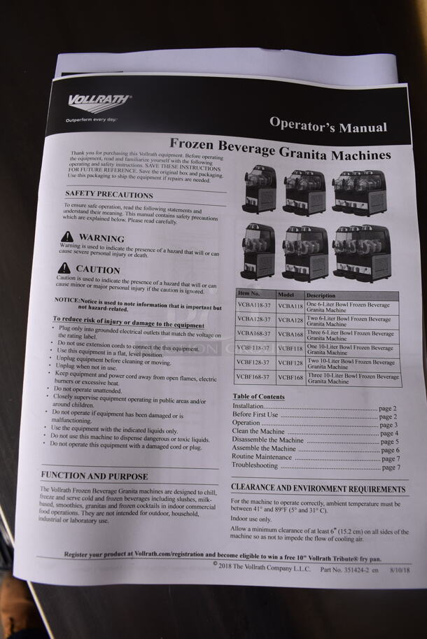 BRAND NEW! Vollrath VCBA128-37 Stainless Steel Commercial Countertop 2 Hopper Slushie Machine. Hoppers Have 1.6 Gallon Capacity. 115 Volts, 1 Phase. 15x20x27. Tested and Working! - Image 4 of 6