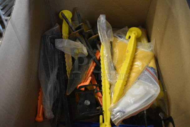 ALL ONE MONEY! Lot of Various Items Including Yellow Poly Stakes and Metal Pieces!