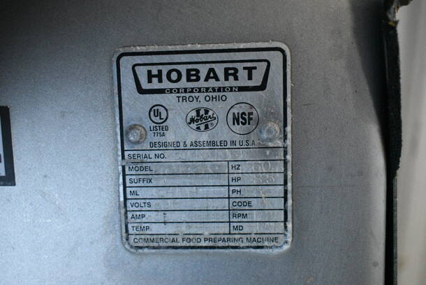 Hobart MG2032 Metal Commercial Floor Style Electric Powered Meat Mixer Grinder w/ Foot Pedal on Commercial Casters. 208 Volts, 3 Phase. - Image 9 of 9