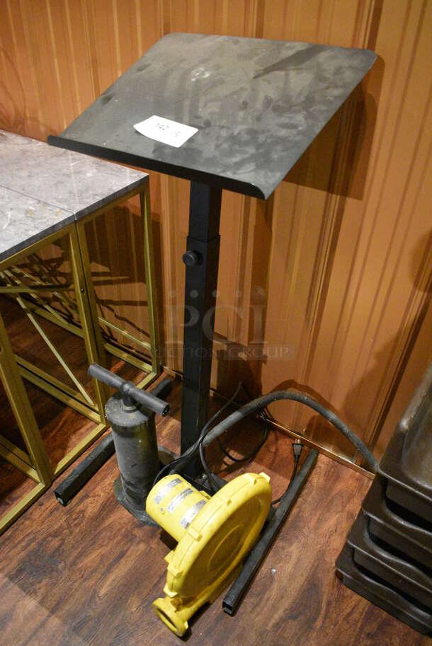 ALL ONE MONEY! Lot of 3 Various Items; Stand, Pump and Air Pump. Includes 22x20x43. (bar) - Image 2 of 4