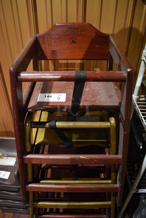 4 Wooden High Chairs. 19x20x30. 4 Times Your Bid! (bar) - Image 4 of 4
