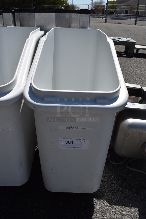 White Poly Ingredient Bin on Commercial Casters. 13x30x28 - Image 1 of 3