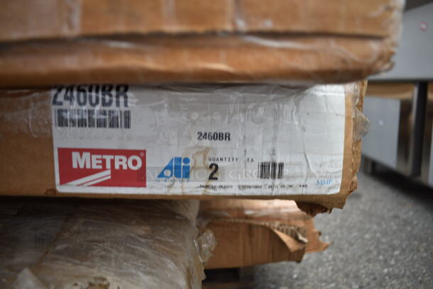 2 Boxes of 2 BRAND NEW SCRATCH AND DENT! Metro 2460BR Super Erecta Brite Wire Shelf - 24" x 60". 2 Times Your Bid! May Be Missing Pieces.  - Image 4 of 4