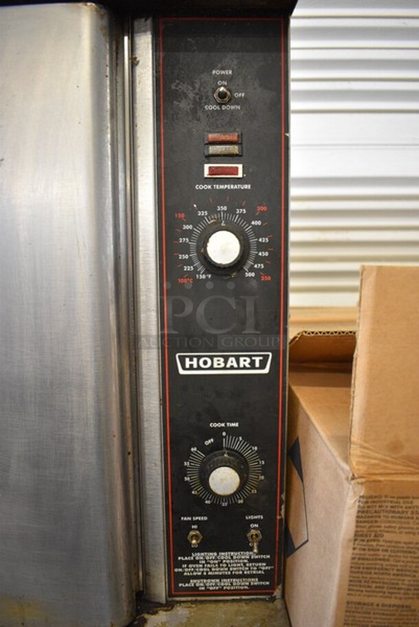 2 Hobart Stainless Steel Commercial Natural Gas Powered Full Size Convection Oven w/ Solid Doors, Metal Oven Racks and Thermostatic Controls on Commercial Casters. 40x33x69.5. 2 Times Your Bid! - Image 4 of 7