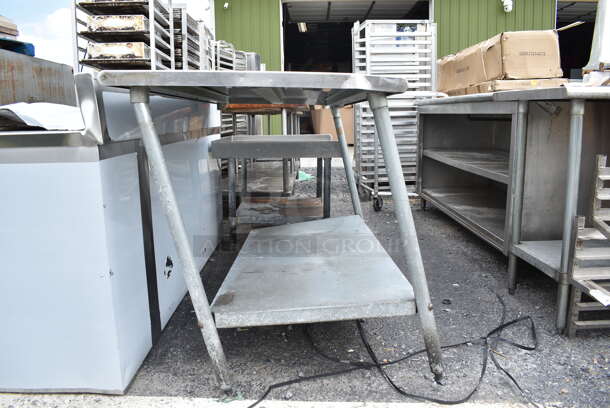 Stainless Steel Table w/ Metal Under Shelf.  - Image 3 of 3