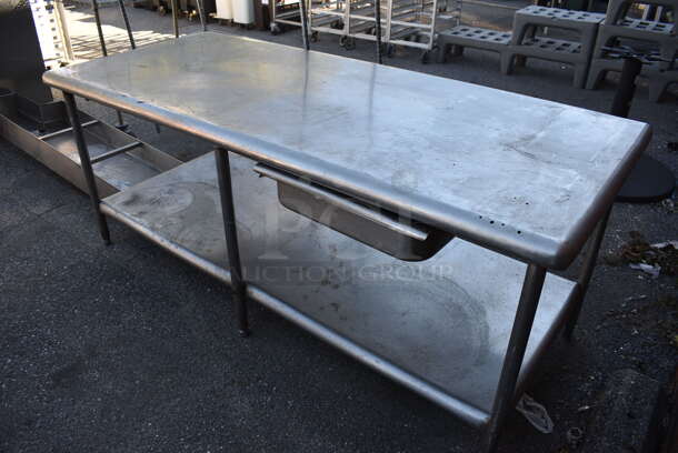 Stainless Steel Table w/ Metal Under Shelf and Drawer. 84x36x34 - Image 2 of 5