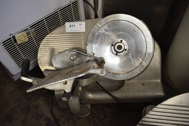 Berkel Model 808 Stainless Steel Commercial Countertop Meat Slicer. 115 Volts, 1 Phase. 28x20x19. Cannot Test Due To Missing Power Switch