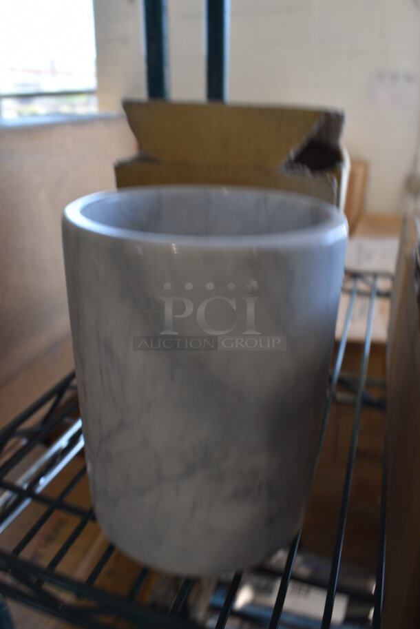 BRAND NEW IN BOX! Marble Pattern Wine Chiller Cylinder. 4.5x4.5x5.75