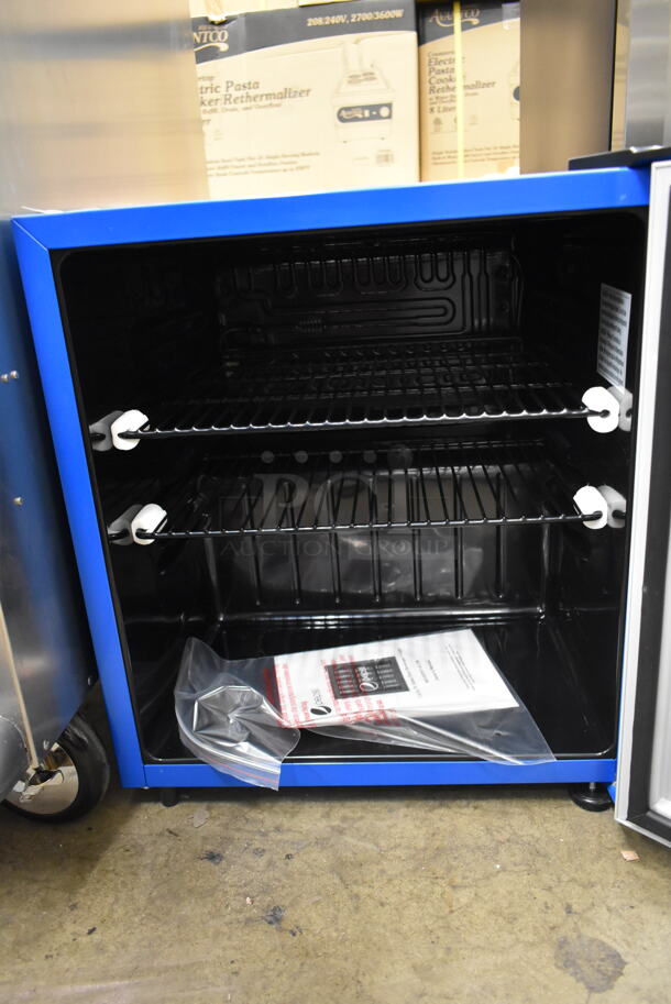 BRAND NEW SCRATCH AND DENT! Curtis  MIS165PEP-6COM Pepsi Mini Beverage Cooler Merchandiser, 70 Can or 17 Bottles Drinks Fridge with Glass Door for Soda + Adjustable Thermostat. 1.8 cu.. 115 Volts, 1 Phase. Tested and Working! - Image 3 of 4