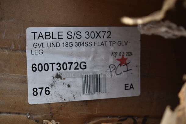 BRAND NEW SCRATCH AND DENT! Regency 600T3072G 30" x 72" 18-Gauge 304 Stainless Steel Commercial Work Table with Galvanized Legs and Undershelf30" x 72" 18-Gauge 304 Stainless Steel Commercial Work Table with Galvanized Legs and Undershelf - Image 2 of 2