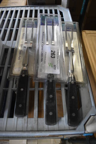 3 BRAND NEW! Update Stainless Steel Steak Forks. 14". 3 Times Your Bid!