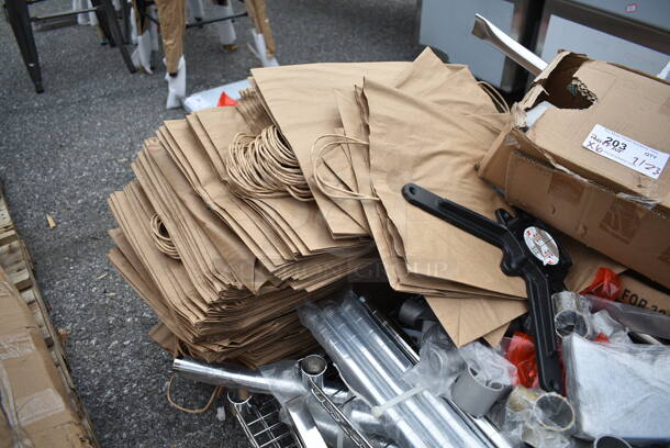6 BRAND NEW SCRATCH AND DENT! Items Including Chrome Finish Wire Shelves, Metal Legs, Brown Paper Bags, 164TCB3048D Connector Bars, 600CBWT3096 Regency Cross Brace for 30" x 96" Work Tables and Table Base Columns. 6 Times Your Bid! - Image 4 of 8