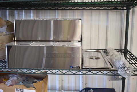 ALL ONE MONEY! Lot of San Jamar Condiment Bar, 4070550 Stainless Steel 1/3 Sizes Lids and Avantco 178SCLB25532 20 15/16" x 1" Divider Bar, Avantco 178PICB25331 13" x 1" Divider Bar. 