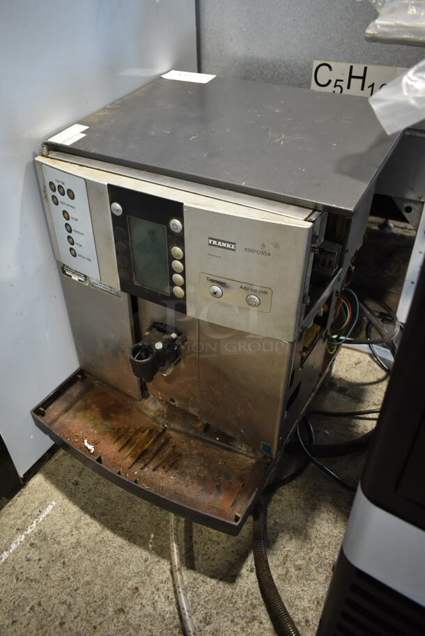 Franke Sinfonia Metal Commercial Countertop Automatic Coffee Espresso Machine. Missing Hoppers. - Image 2 of 8
