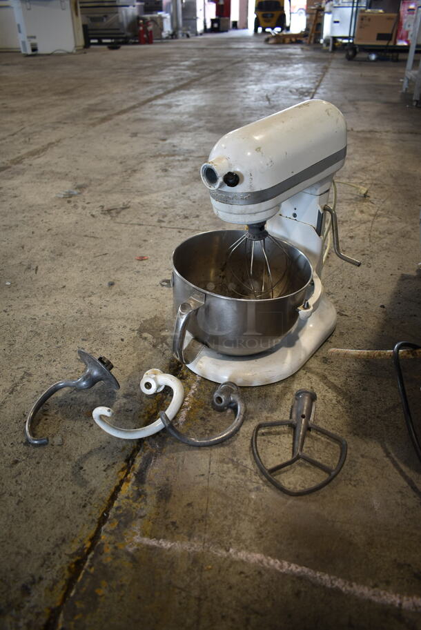 KitchenAid Metal Countertop Planetary Dough Mixer w/ Metal Mixing Bowl, 3 Dough Hooks and Paddle Attachment. Tested and Working! - Image 1 of 6