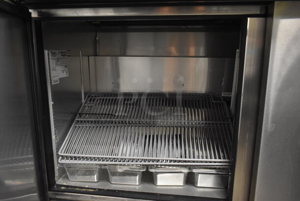 2017 True TSSU-60-16-DS-ST Stainless Steel Commercial Dual Side Prep Table Bain Marie w/ 2 Cutting Boards on Commercial Casters. 115 Volts, 1 Phase. Tested and Working! - Image 9 of 11