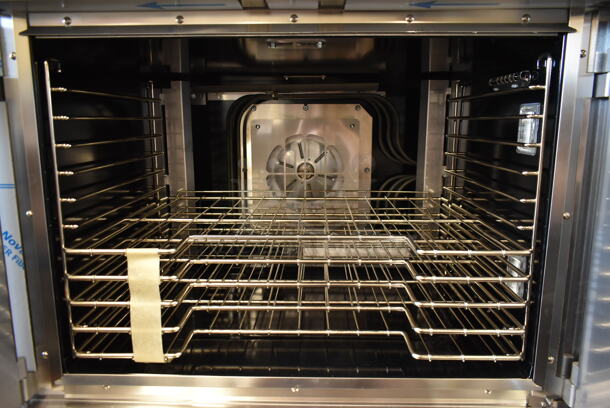 2 BRAND NEW SCRATCH AND DENT! Vulcan VC5ED ENERGY STAR Stainless Steel Commercial Electric Powered Full Size Convection Oven w/ View Through Doors, Metal Oven Racks and Thermostatic Controls on Commercial Casters. 240 Volts, 3/1 Phase. 2 Times Your Bid! Tested and Working! - Image 8 of 10
