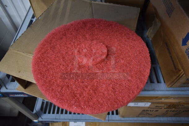 Box of 5 BRAND NEW! Boardwalk 12" Red Buffing Pads for Floor Buffer. - Image 5 of 5