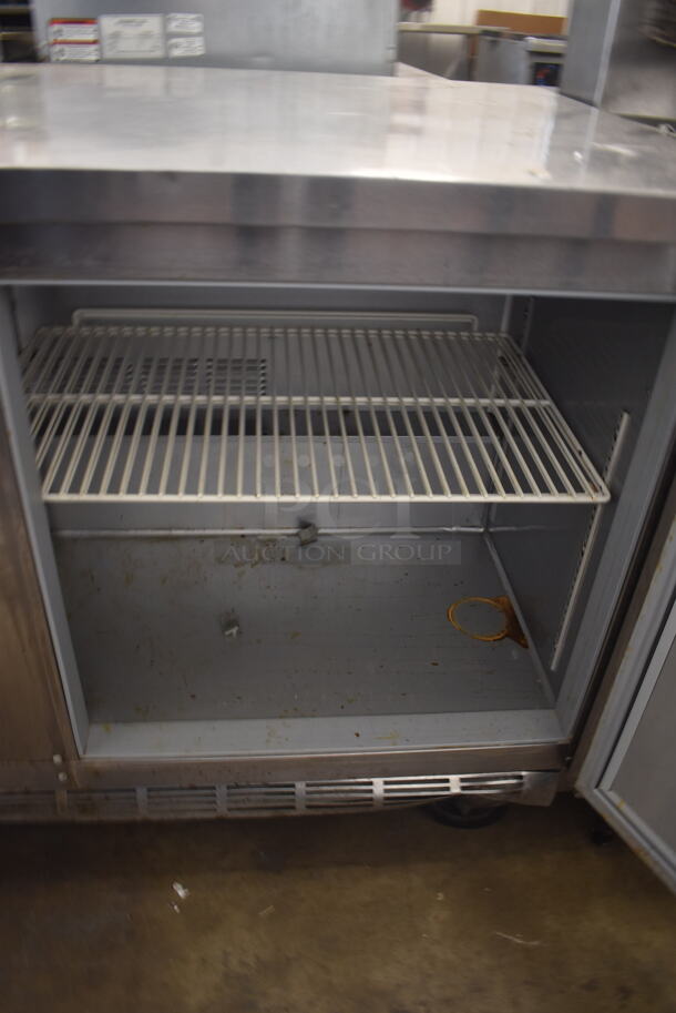 Beverage-Air WTR60A Commercial Stainless Steel 2-Door Undercounter Cooler With Polycoated Racks on Commercial Casters.  115V, 1 Phase. Tested and Powers On But Does Not Get Cold - Image 5 of 6