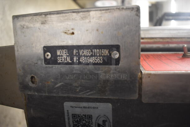 Vulcan VC4GD-11D150K Commercial Stainless Steel Single Deck Natural Gas Convection Oven On Galvanized Legs With Commercial Casters.  - Image 6 of 6