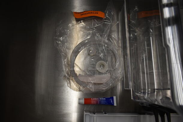 BRAND NEW SCRATCH AND DENT! 2 Poly Clear Slushie Machine Hoppers and Drip Tray. - Image 7 of 7