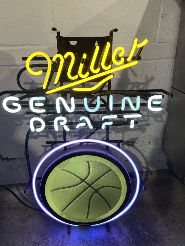 Miller Genuine Draft Neon Light Up Sign. Buyer Must Pick Up - We Will Not Ship This Item. 20x7x28. Tested and Working!