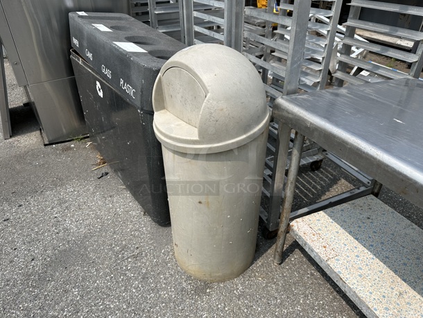 Tan Poly Trash Can. - Image 2 of 4